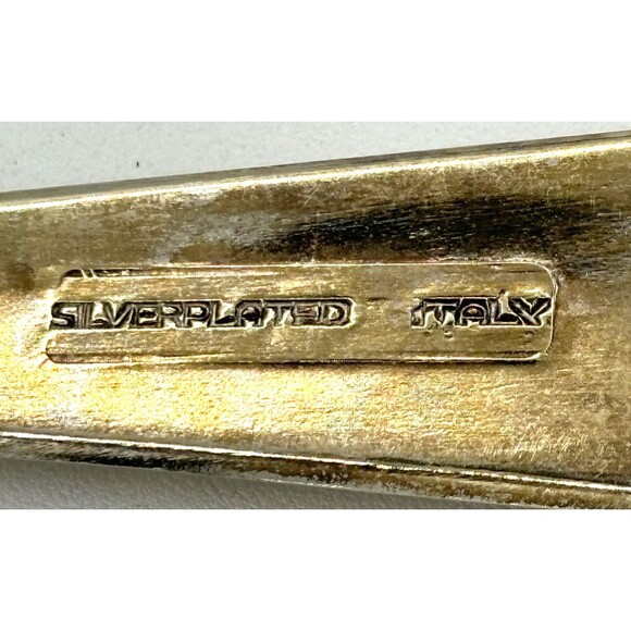 Vintage Silver Plated Salad Serving Fork (Spork) and Spoon Made in Italy 9” - Picture 3 of 15